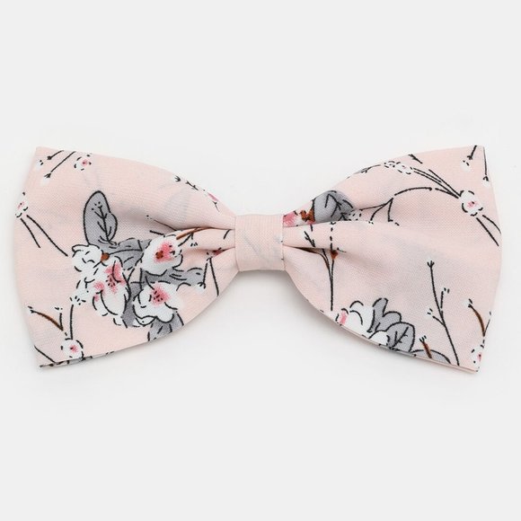 Accessories - Pink Floral Bowtie Hair Clip